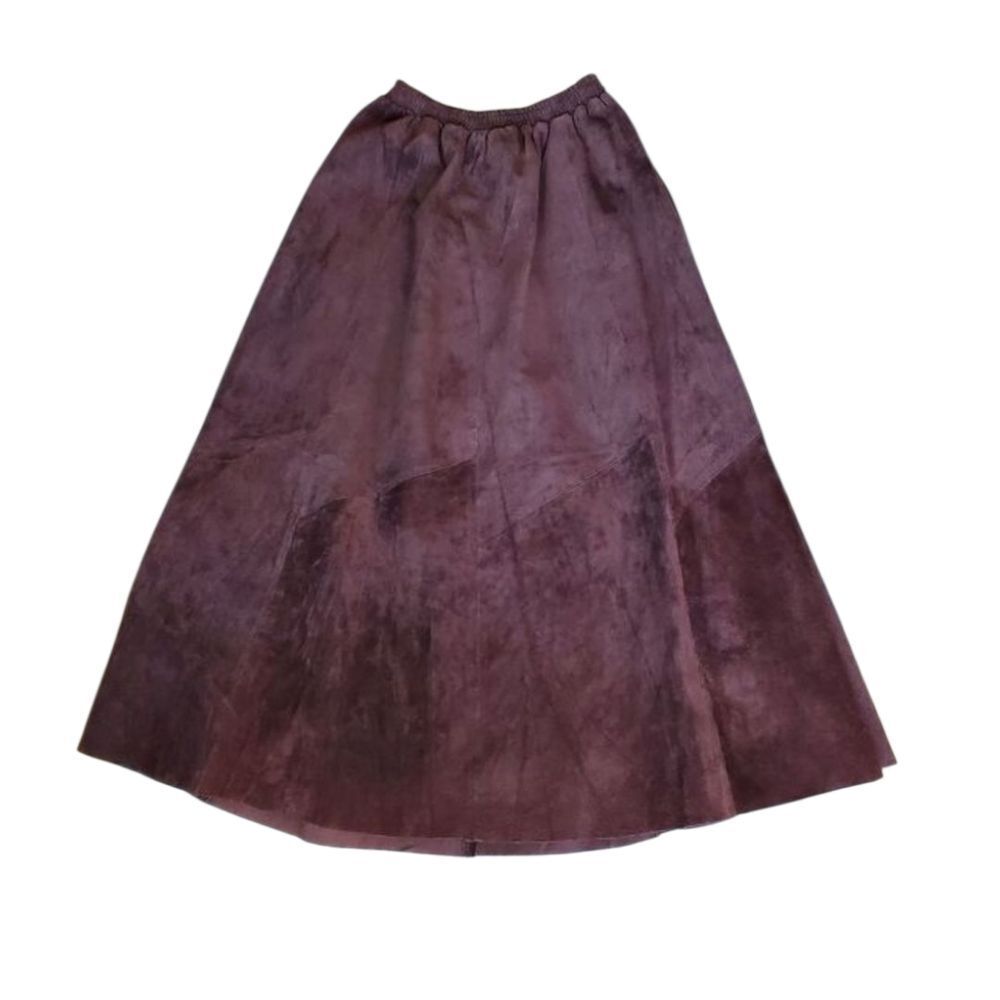 DEERSKIN Women’s Genuine Leather‎ Maxi Skirt Size Large Brown Reinassan Western